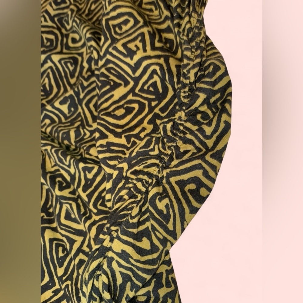 Proenza Schouler Green Black Abstract Stretch Bodycon Dress Mock Neck Size M - Picture 9 of 14